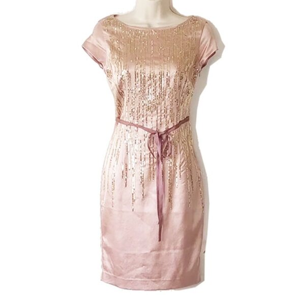 Ava & Aiden Dresses & Skirts - Ava & Aiden Sequin Dress 0 Tea Rose Mauve Gold